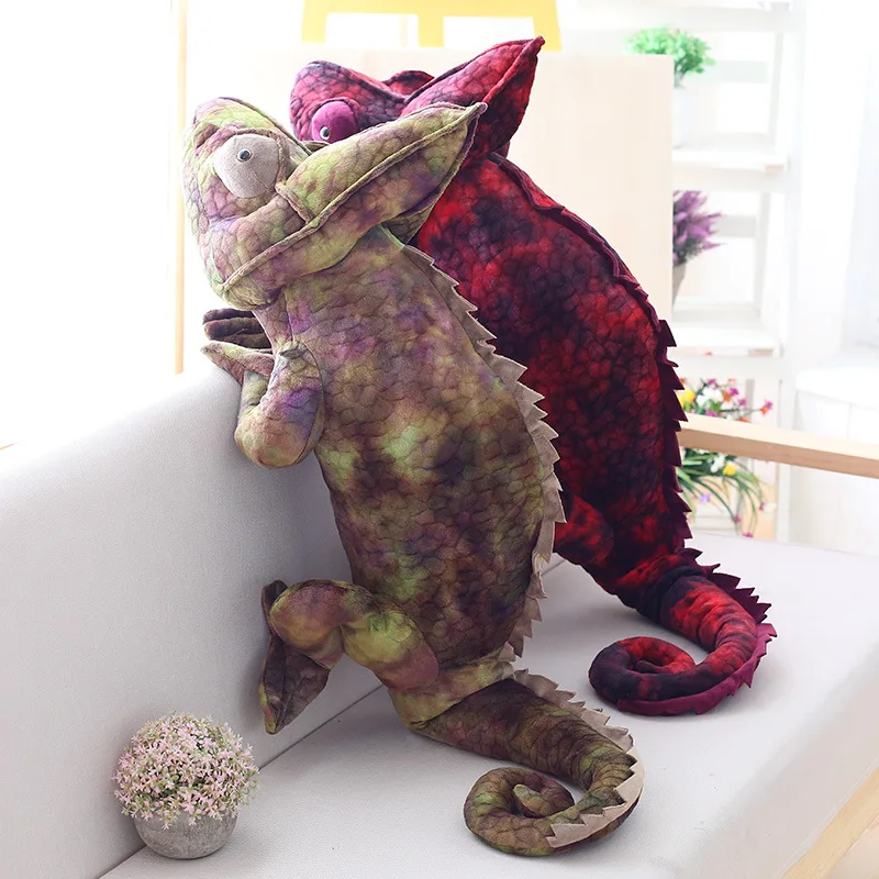 

70/100cm simulation chameleon lizard plush toy home decoration personality animal doll pillow children's birthday gift