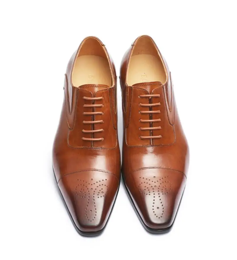 

21New men's leather shoes business dress shoes Italian style men Suits Shoes Fashion luxury Groom Wedding Shoes men Formal Shoes
