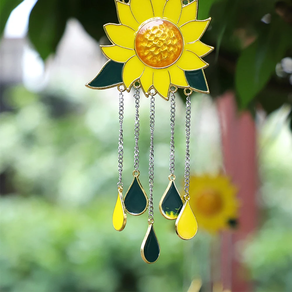

Stained Glass Panel Window Hangings Sunflower/Bat Stained Glass Panel with Chain Home Decoration