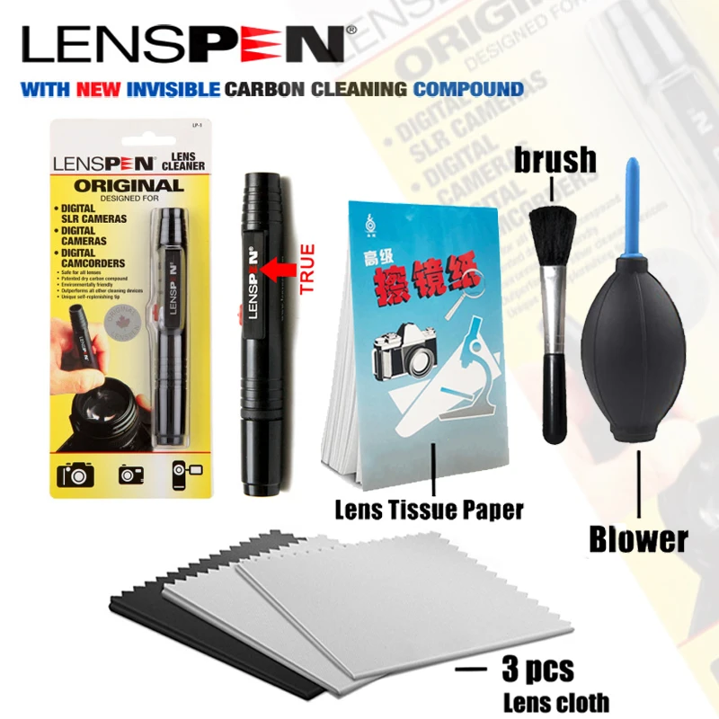 Lenspen 7 в 1 чистящий костюм для камеры, ручка, щетка для объектива, бумажная ткань для очистки, воздуходувка для объектива Nikon Canon, оптический стеклянный объектив