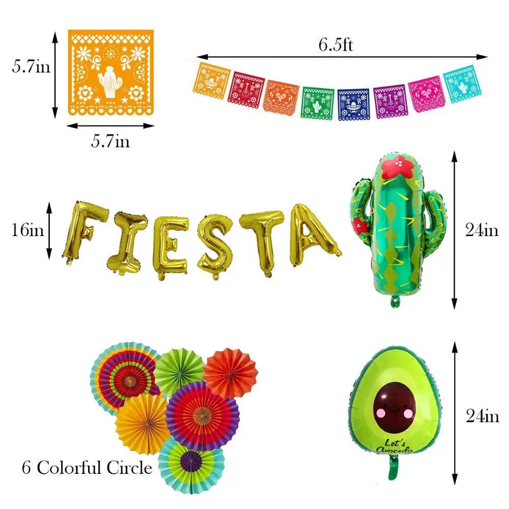 Mexican Fiesta Party Alpaca Cactus Foil Balloon Banner Bachelorette Pinata Decor Summer Birthday Supply | Дом и сад