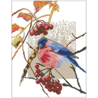 little bird on the red fruit tree counted cross stitch 11ct 14ct 18ct diy cross stitch kit embroidery needlework sets home decor