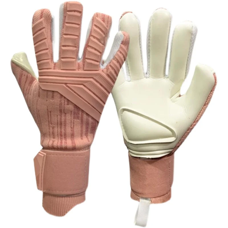 

Утолщенные латексные розовые футбольные вратарские перчатки, Aldult, Нескользящие профессиональные вратарские перчатки без защиты пальцев