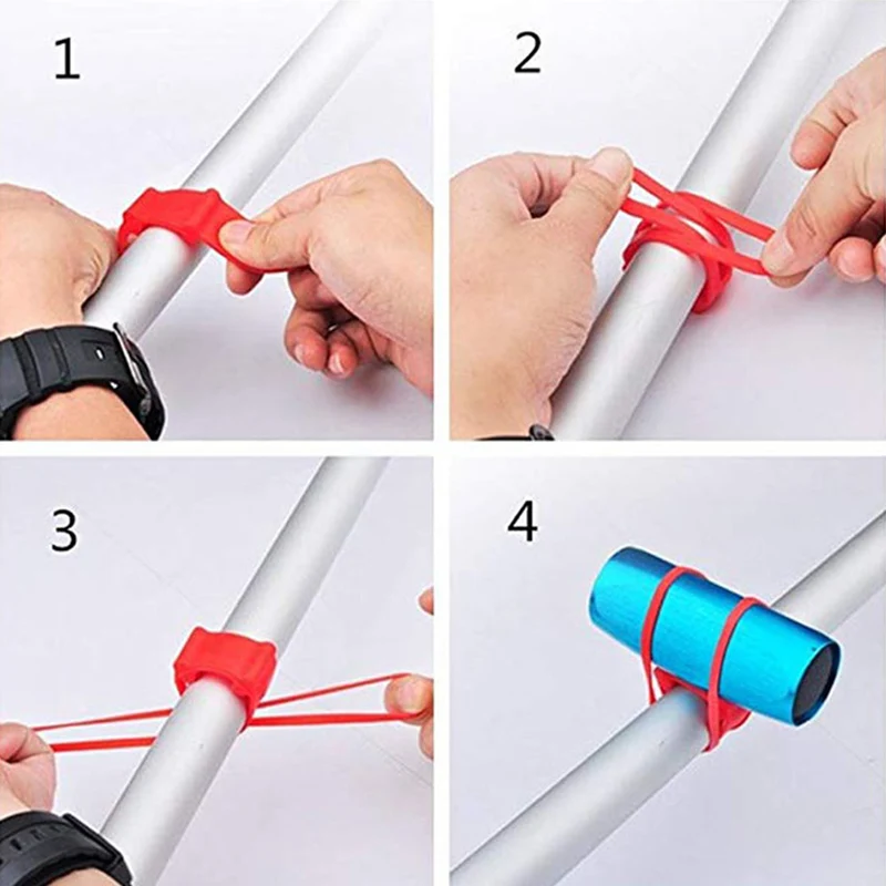 silicone bicycle flashlight holder strap mtb bike torch handle bar band cycling mount phone fixing elastic tie rope accessories free global shipping