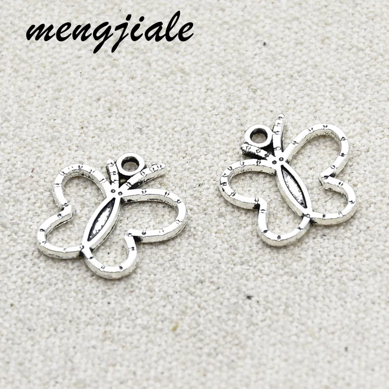 

20pcs Wholesale Antique Silver Hollow Butterfly Charms Alloy Metal Pendants For DIY Handmade Jewelry Accessories Making 19*19mm
