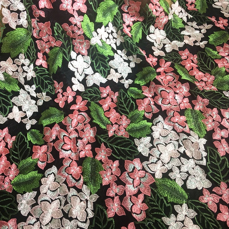 

Шифрованная Цветочная хлопчатобумажная линия, вышивка, кружевная швейная ткань для женских платьев, свадебных украшений, TX1334, 1 ярд в партии