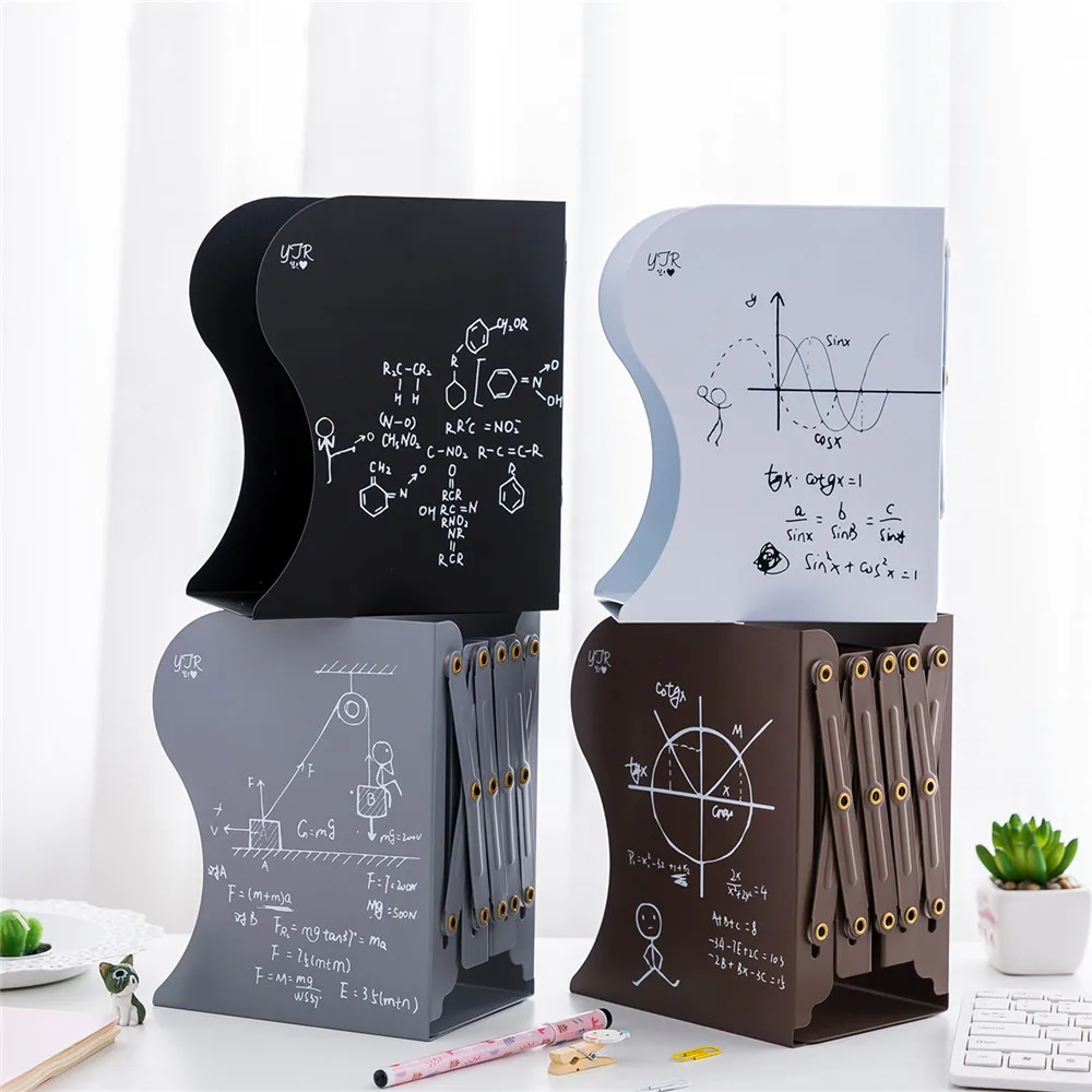 

1 Pcs The Freedom To Adjust Bookshelf Large Metal Bookend Desk Holder Stand For Books Organizer Stationery 4 Color