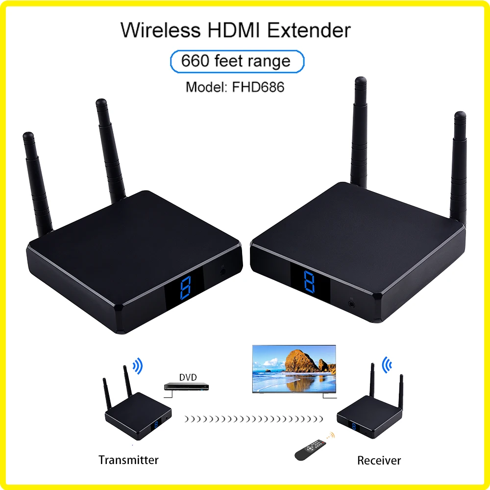 Measy FHD686 Беспроводная передача видео изображения 5 8 ГГц 200M/660 передатчик приемник