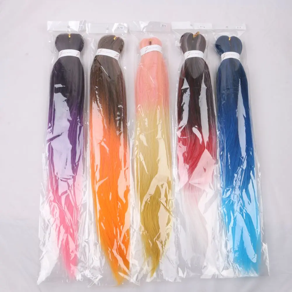 

Pre Stretched Braiding Hair Extensions Easy Crochet Braid Hair Luxury for Braiding Hair Ombre Color 26" 65cm 90g