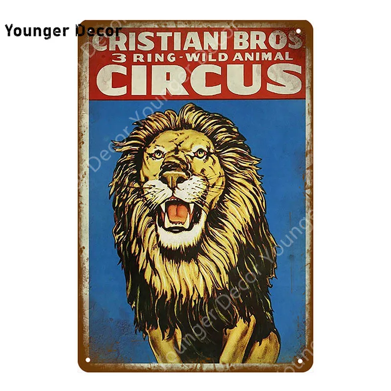 Забавный цирк металлические указатели настенный стикер Kellar Винтаж постер