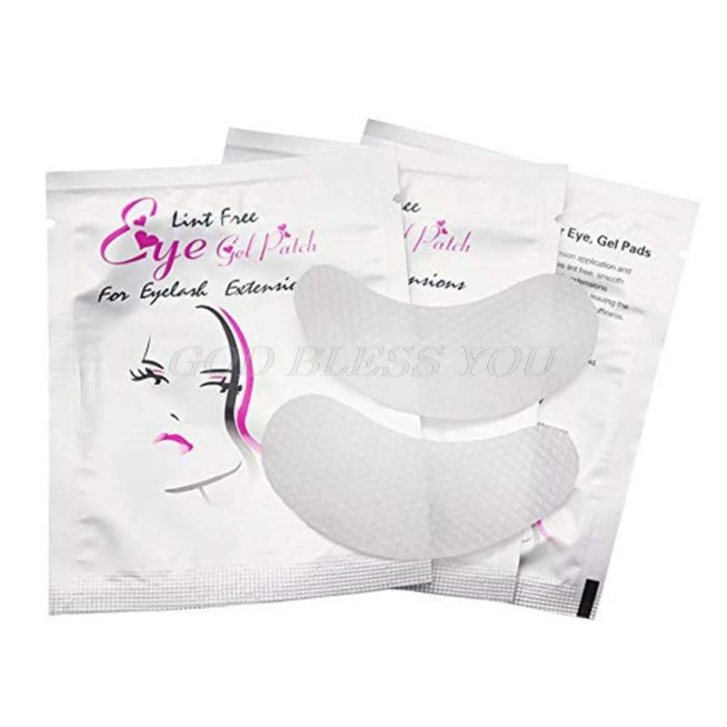 100 пар патчи для удлинения ресниц под гелевые накладки глаз наклейки без ворса
