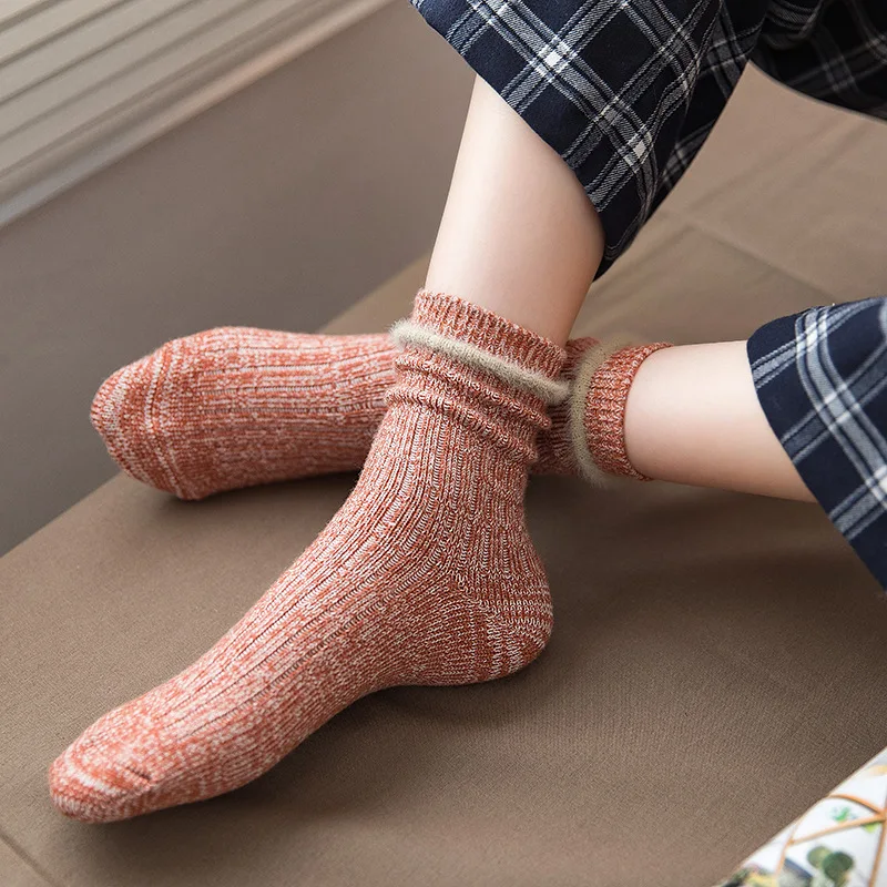 10 Pairs/set Women's Socks Autumn and Winter Japanese Loose Socks Striped One Bar Women Socks Wholesale