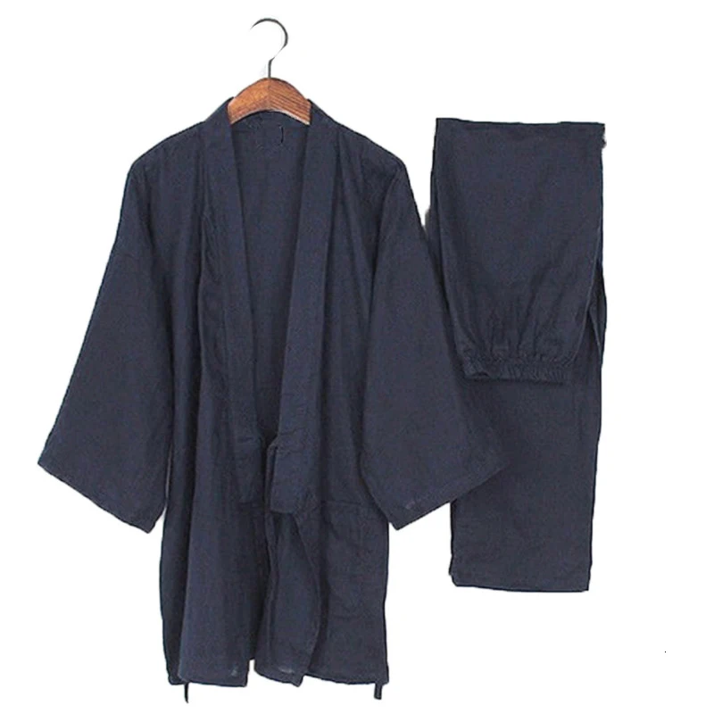 

2Pcs Women Japanese Style Pajamas Lover Clothing Sets Kawaii Printed Kimono Yukata Cotton Steaming Wear Men Bathrobe Nightgown