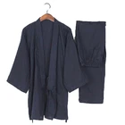 Комплект одежды для влюбленных из 2 предметов в японском стиле, кимоно с милым принтом, юката, хлопковая Паровая Пижама, мужской халат, ночная рубашка