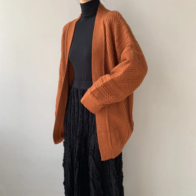 Женский вязаный свитер с поясом однотонный плотный кардиган в Корейском стиле