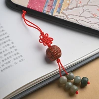 red sandalwood carved beads mobile phone chain chinese knot mobile phone lanyard bodhi mobile phone case jewelry customization