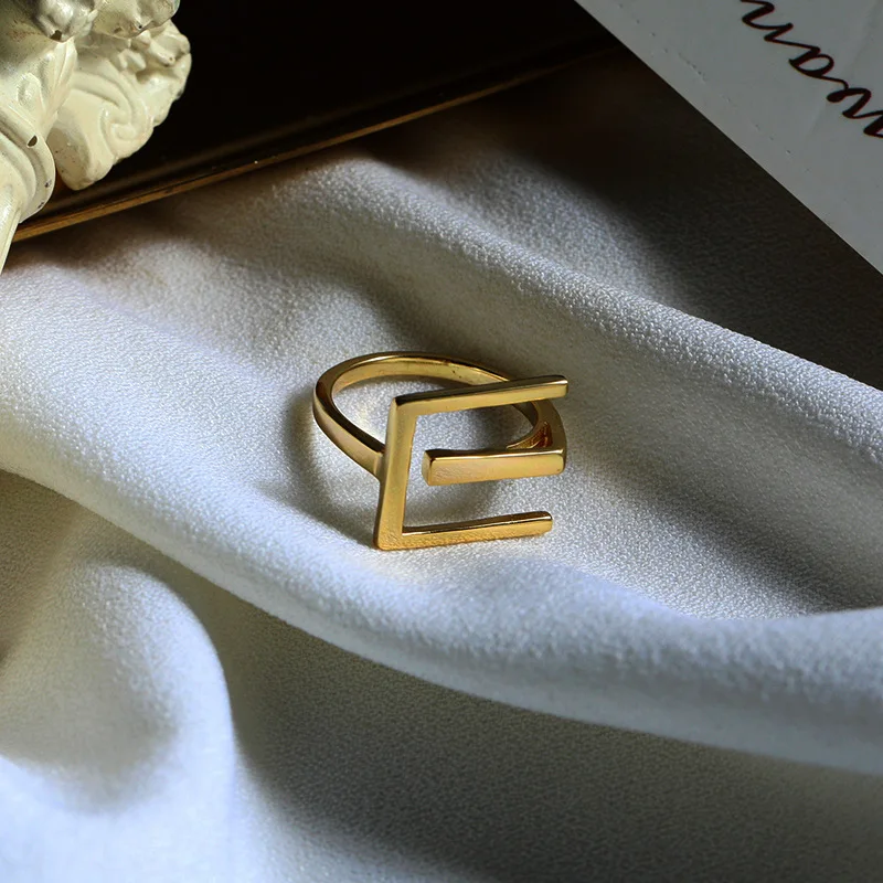

Retro Light Luxury 18K Gold Rings Sterling 925 Silver Elegant Temperament Japan Korea Weave Open Rings for Women Silver Jewelry