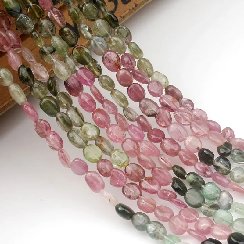 Бусины из натурального камня 3-4 мм Красочные нерегулярные турмалиновые каменные