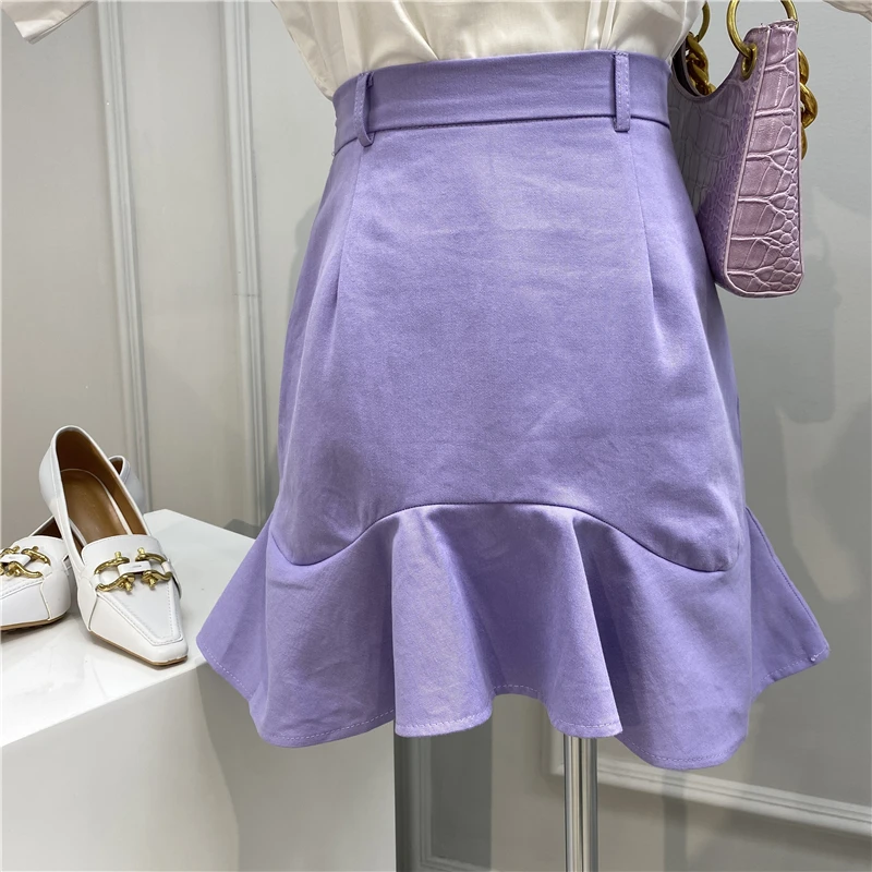 

Юбка-годе Летняя женская, однотонная, трапециевидная, с высокой талией, элегантная, 2020