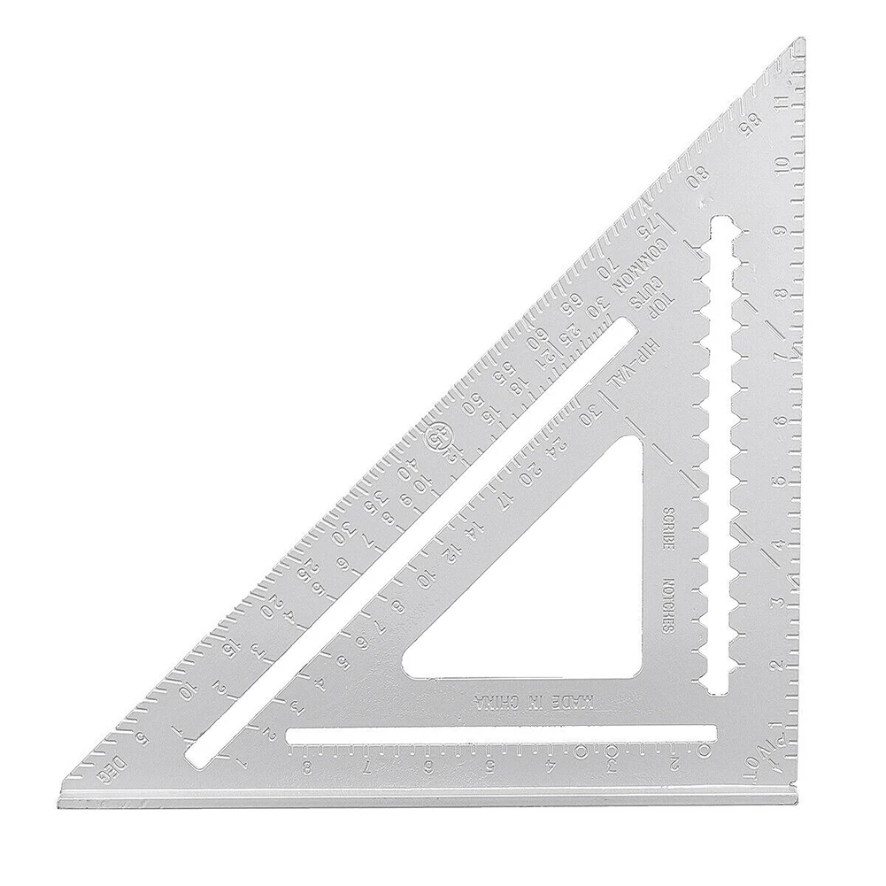 

12'' Ruler Metric Aluminum Alloy Speed Square Roofing Triangle Measuring Tool Measuring Layout Tools Squares 1 X Triangle Ruler