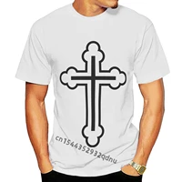 men tshirt crucifix icon in simple style cool printed t shirt tees top men women cartoon casual short o neck broadcloth