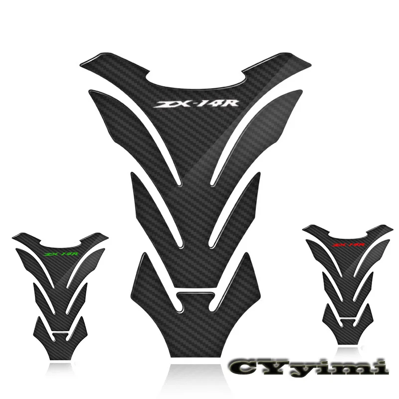 

3D Carbon Fiber Motorcycle Fuel Tank Pad Cover Protector Decal Stickers For Kawasaki ZX-14R ZX 14R ABS