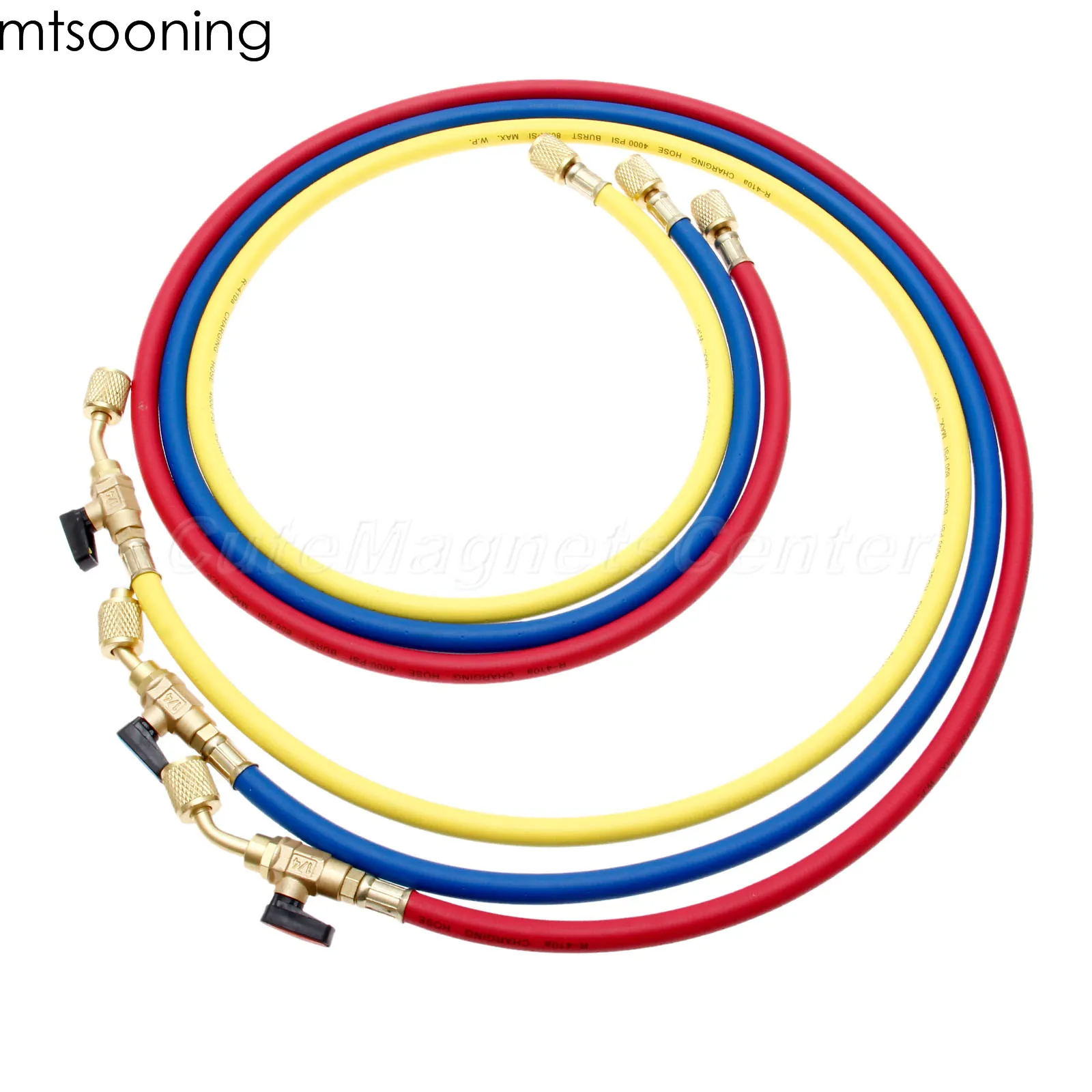Mtsooning 3 шт. R134A AC зарядный шланг с шаровыми клапанами 1/4 &quotSAE 150 мм 60&quot R410A R12 R22