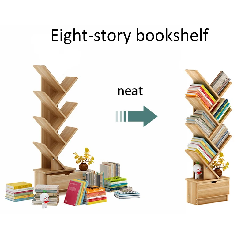 Children's Bookcase Modern Simple Living Room Bookshelf Saving Space Creative Tree-Shaped Large Capacity Floor Type Book Shelf