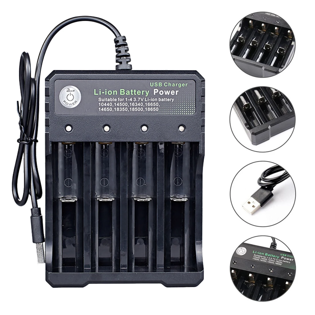 Зарядное устройство с USB портом для аккумуляторов 18650 В переменного тока|Зарядные