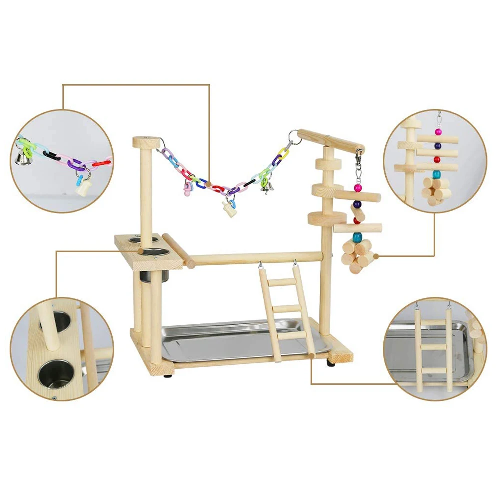 Деревянная игровая подставка для попугаев детский манеж Из Нержавеющей Стали