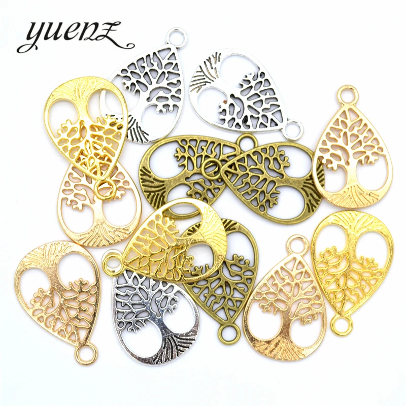 

YuenZ 6 шт античное посеребренное дерево шармы кулон: DIY для браслет ожерелья 32*21 мм Q264