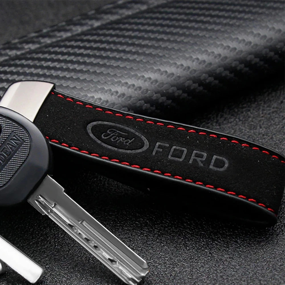 Стайлинг автомобиля металлический сплав брелок кожаный шнурок логотип для Ford Focus