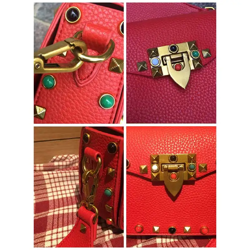 

Fashion Mini PU Leather Women Crossbody Bags Rivet Vintage Shoulder Bag Designer Famous Brand Handbag Ladies Messenger Bags