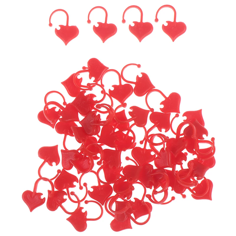 

50pcs Heart Shaped Stitch Markers Plastic Knitting Crochet Locking Stitch Knitting Holder Needle Sewing Accessories