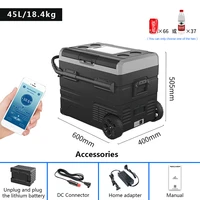 portable car fridge electric 60w quick freezing 45l large capacity for car home outdoor picnic with wheel keep food fresh
