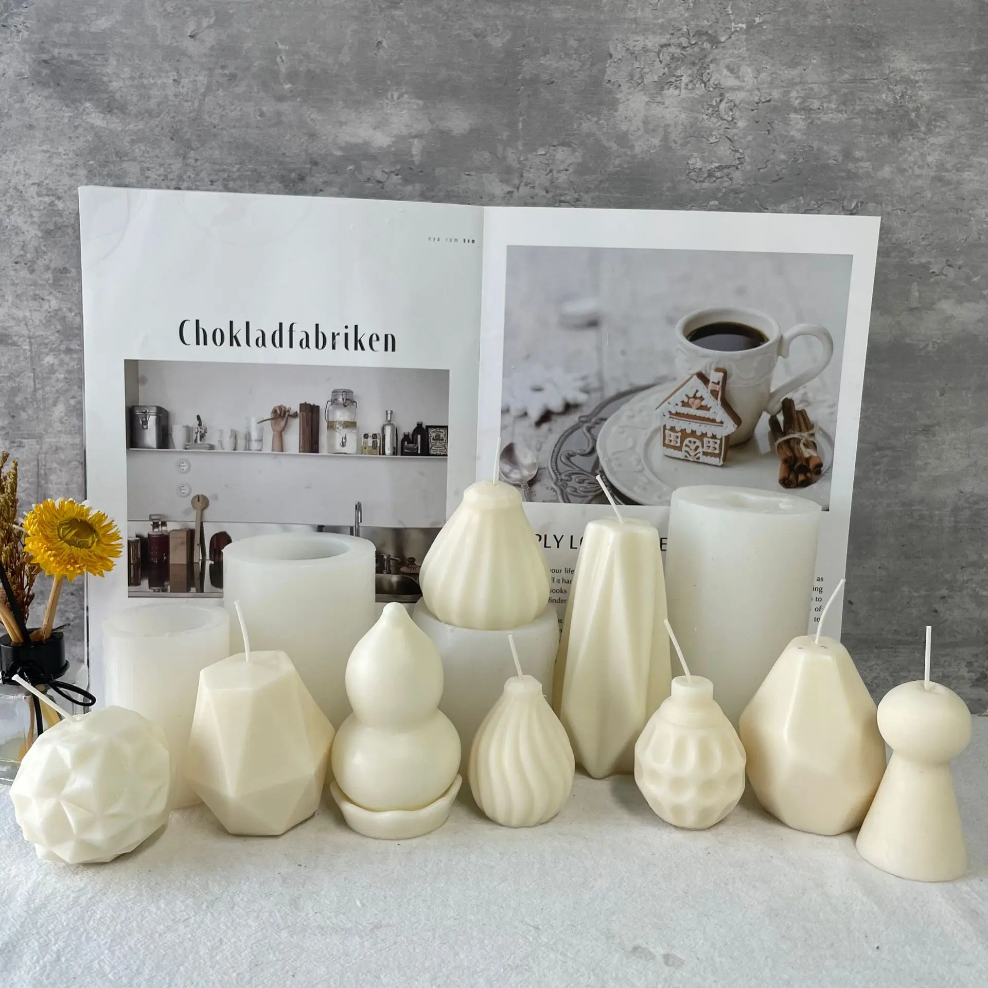 

3D Geometric Shaped Silicone Candle Mold DIY Handmade Soap Gypsum Clay Resin Crafts Making Mould Home Decoration Ornaments 2022