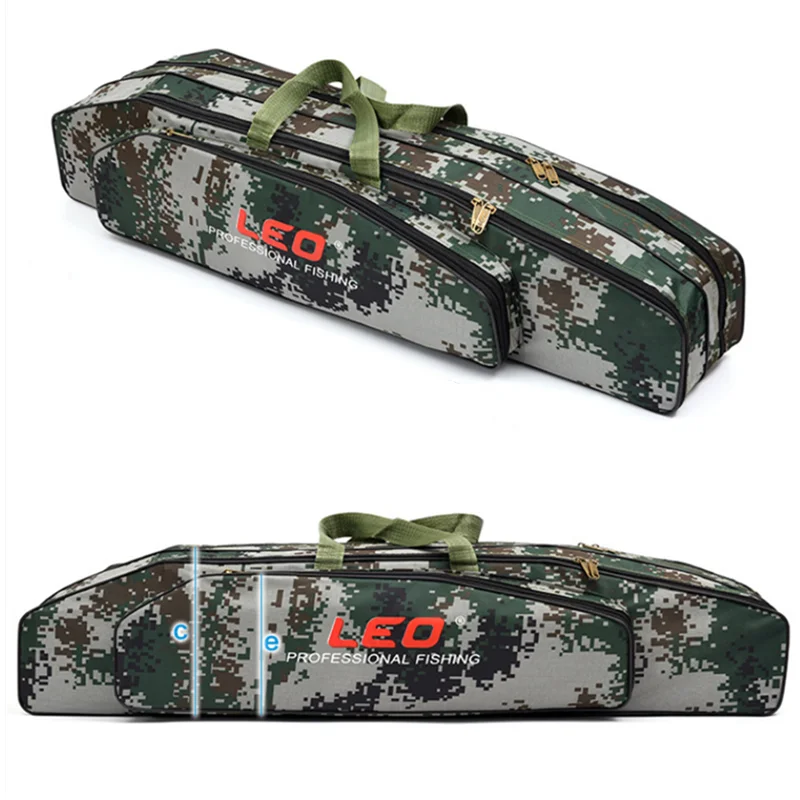 

Portable Foldable Fishing Rod Carrier Fish Pole Tools Storage Bag 2/3 Layer 80/90CM Fishing Bag Gear