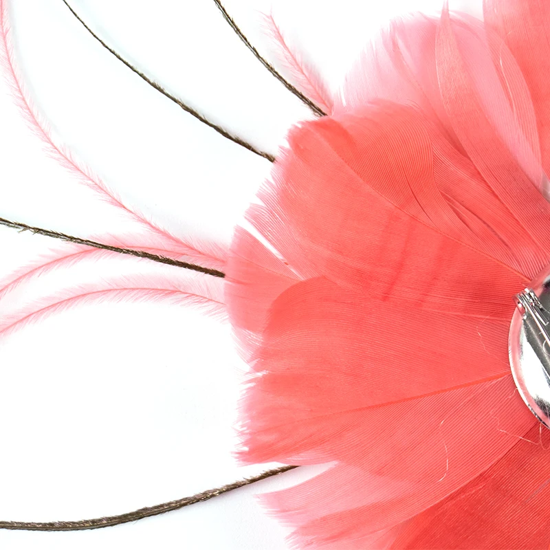 

Dyed Watermelon Red Goose Feathers Flower DIY Natural Plume Corsage For Crafts Wedding Jewelry Making Accessories Carnival Decor