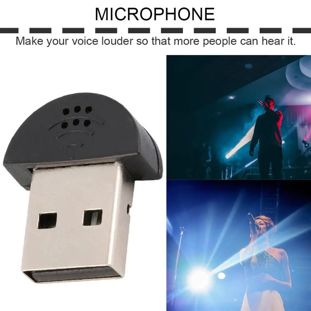 

Super USB Mini Light weight USB 2.0 Microphone MIC Audio Adapter 100-16kHz for PC Notebook Laptopest