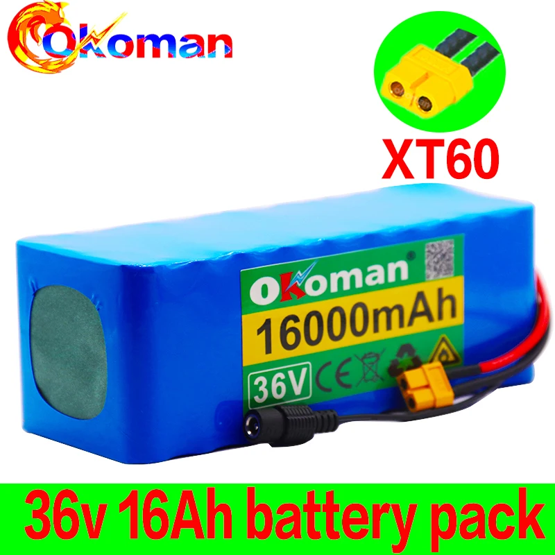 36V 10S4P 16Ah 500W большой емкости 42V 18650 литиевая батарея 16000mAh Электрический велосипед