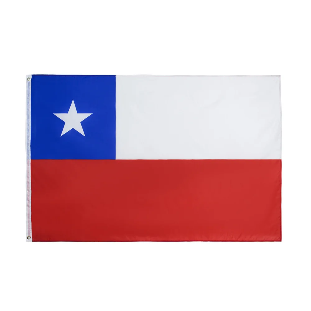 

50pcs Chile Flag 3x5ft High Quality Wholesale Polyester Printed Chilean National Banner for Sale