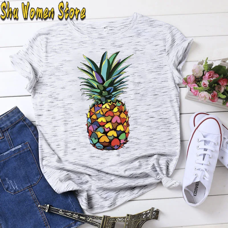 Креативный дизайн с цветочным рисунком ананаса Тройка одежда коротким рукавом