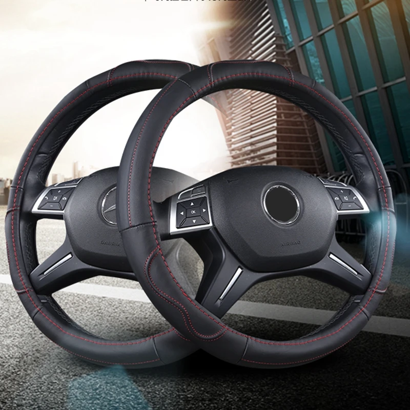 Чехол на рулевое колесо кожаный чехол автомобильные аксессуары 38/36/39 см для Ford Focus