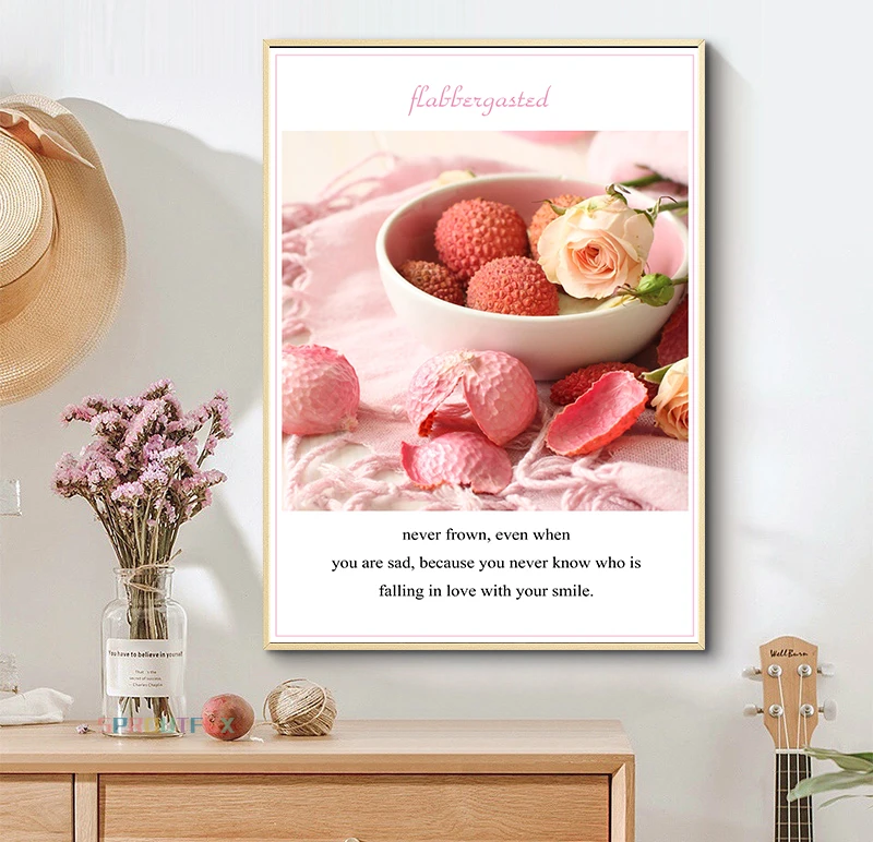 

Украшение в скандинавском стиле для ресторана, эконом-лампа, фрукты, макарон, торты, фреска, искусство на холсте, искусство, картина