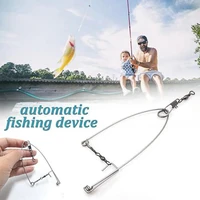 5pcs automatic fishing hook trigger stainless steel spring fishhook bait catch catapult automatically fishing device accessories