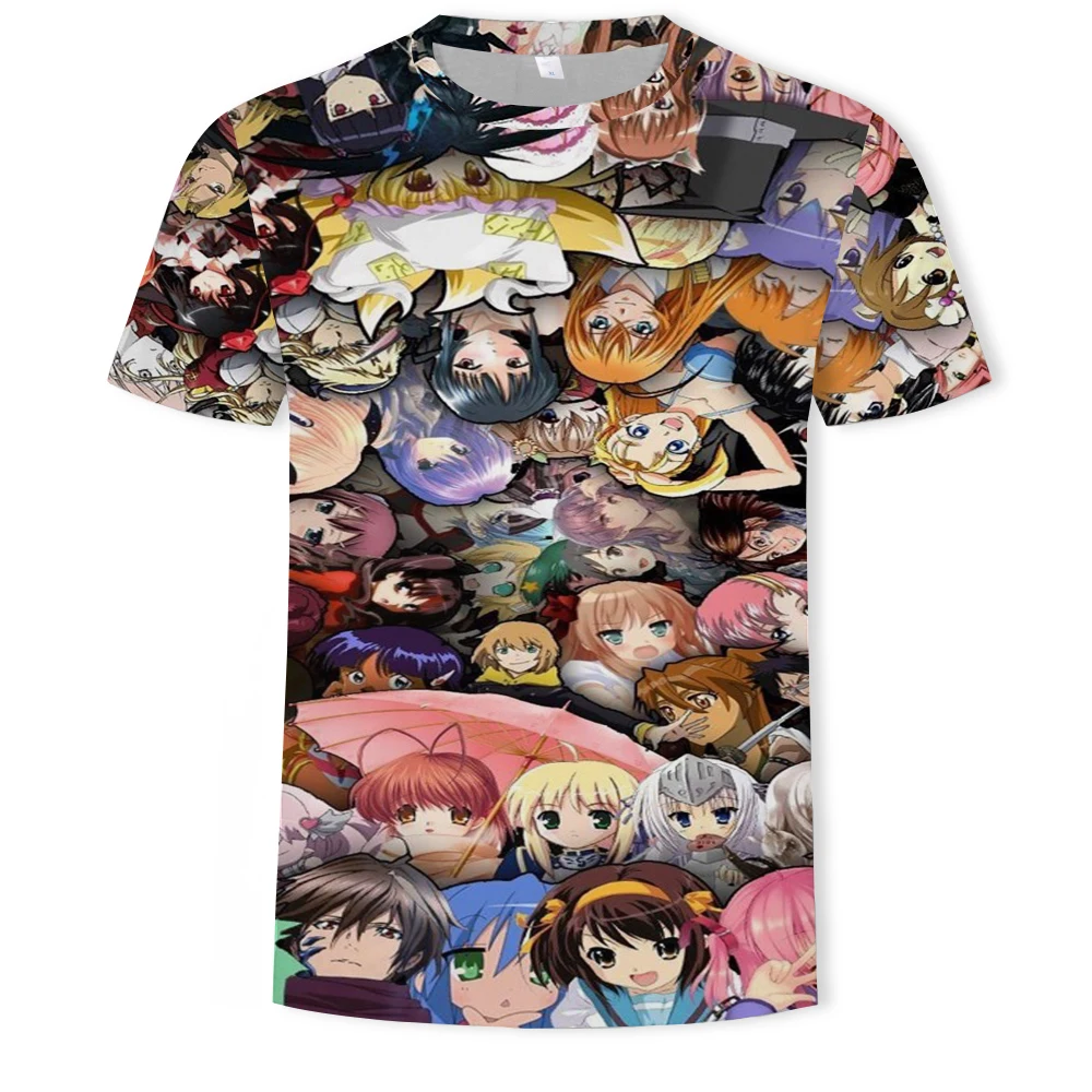 

2021 Summer Men's 3D Printing Classic Animation Role O-Collar T-shirt New Fashion Joker Sports Short Shirt XXS-6XL