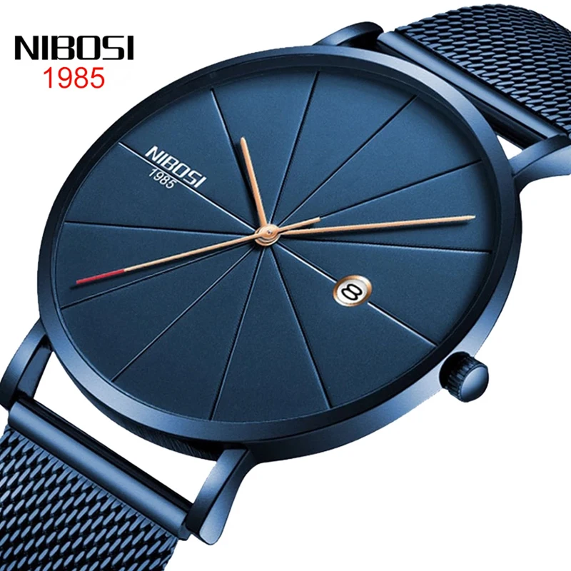 

NIBOSI Hot Sale Men Watches Luxury Brand Men's Quartz Analog Display Date Watches Casual Stainless Steel Watch Relogio Masculino