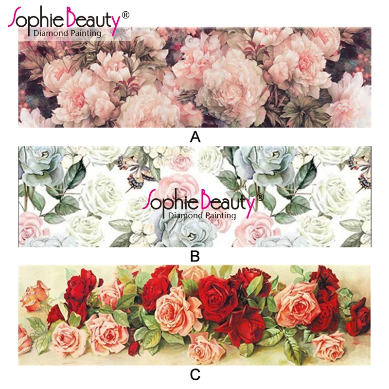 

Sophie Beauty Diy Diamond Painting Cross-stitch Peony&roses Full Diamond mosaic Rhinestone Embroidery Flower home art 197048