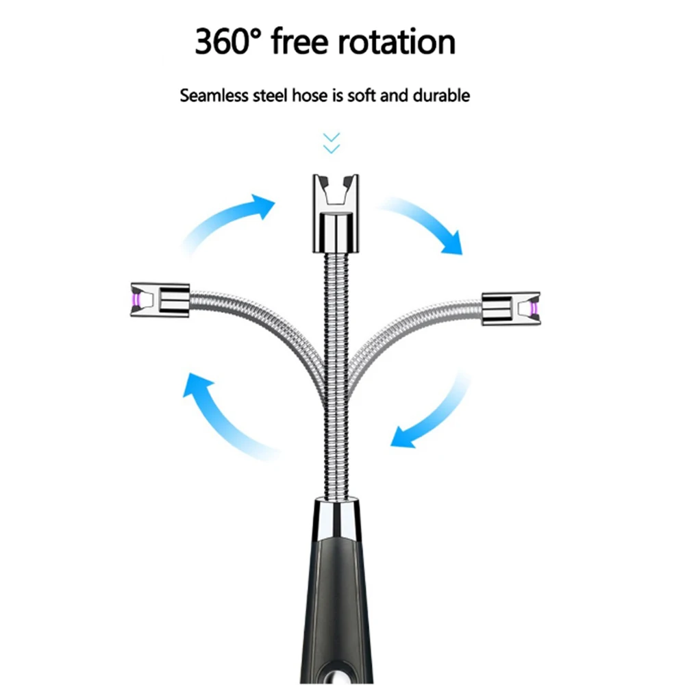Ветрозащитный светодиодный Зажигалка USB Электрический Перезаряжаемые Длинные