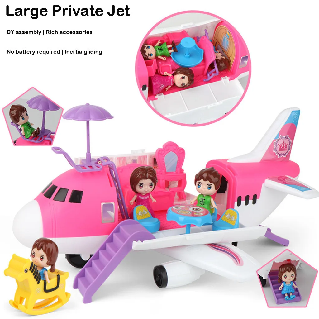 

COMPUDA Childrens Toy Aircraft Large Size Passenger Plane Set Of 17 For Kids Toy